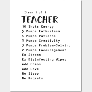 Teacher Starbucks Order - Teacher Coffee Lover Posters and Art